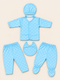 Newborn 5-Piece Fleece Polka Dot Sky Blue Starter Set