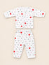 Newborn 5-Piece Fleece Heart Printed White Starter Set