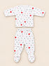 Newborn 5-Piece Fleece Heart Printed White Starter Set