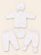 Newborn 5-Piece Fleece Polka Dots Printed White Starter Set