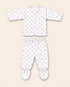 Newborn 5-Piece Fleece Polka Dots Printed White Starter Set