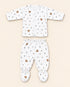 Newborn 5-Piece Fleece Brown Heart Print White Starter Set