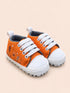 Orange & White Printed Baby Pre-Walker Shoes