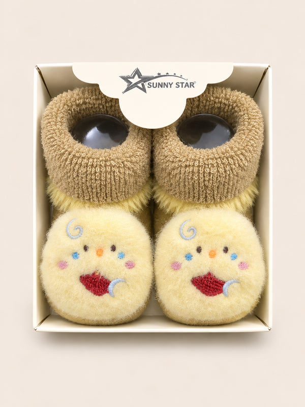 Baby Booties with Cute Cartoon Design & Anti-Slip Sole