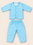 Newborn 5-Piece Fleece Polka Dot Sky Blue Starter Set