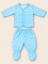 Newborn 5-Piece Fleece Polka Dot Sky Blue Starter Set