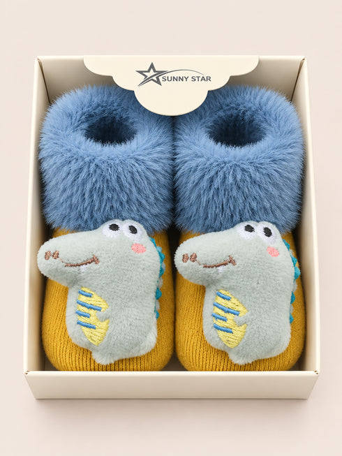 Baby Booties with Cute Cartoon Design & Anti-Slip Sole