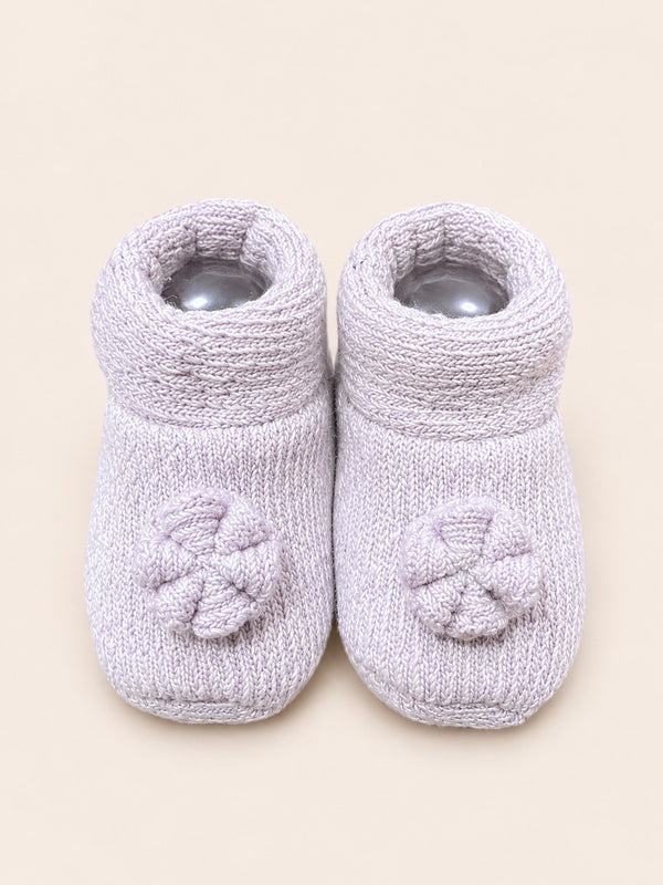 Knitted Baby Booties Gift Set (Light Lilac)