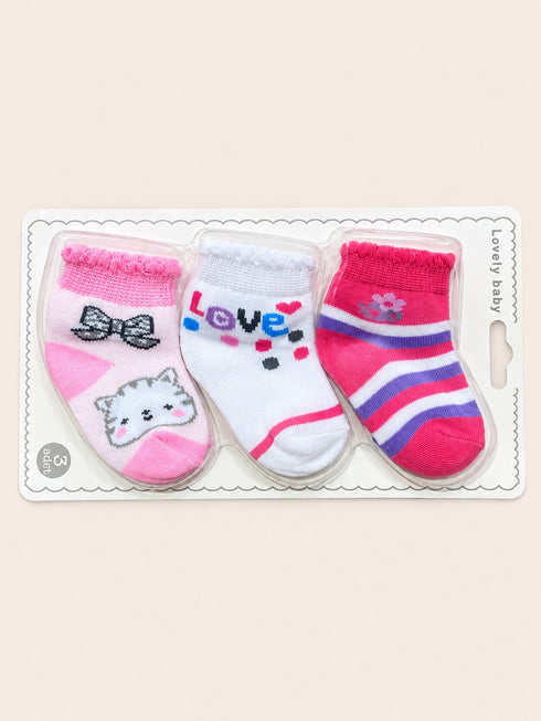 3 Pair Baby Socks Gift Set