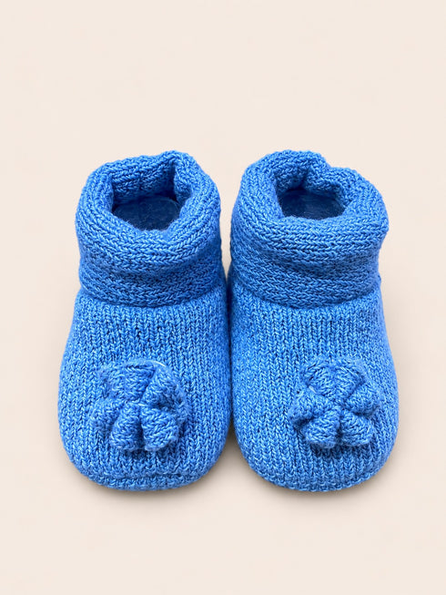 Knitted Baby Booties Gift Set (Royal Blue)
