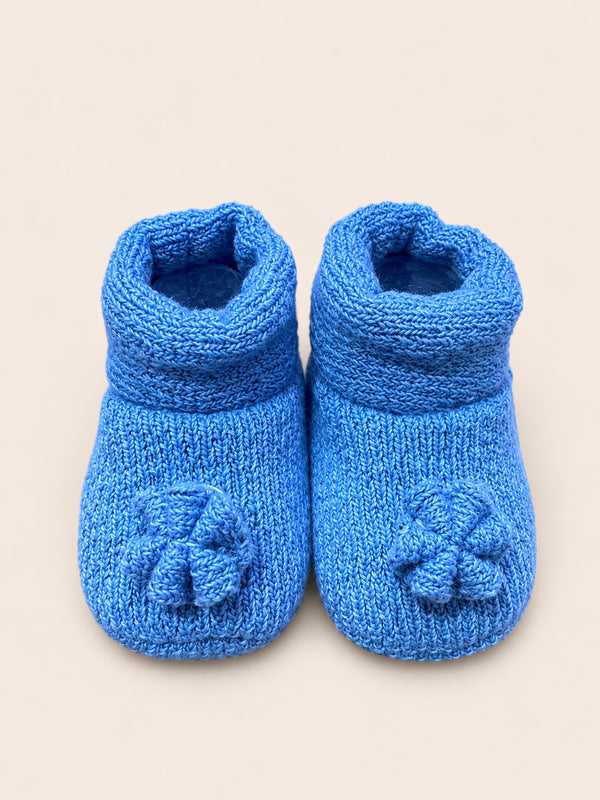 Knitted Baby Booties Gift Set (Royal Blue)