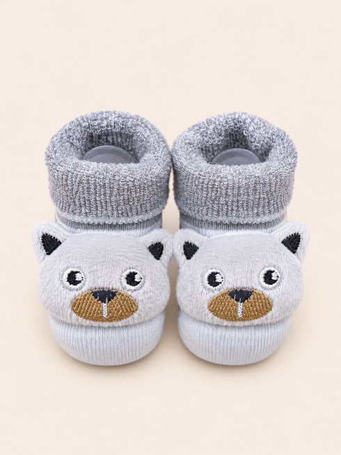 Baby Booties with Cute Cartoon Design & Anti-Slip Sole