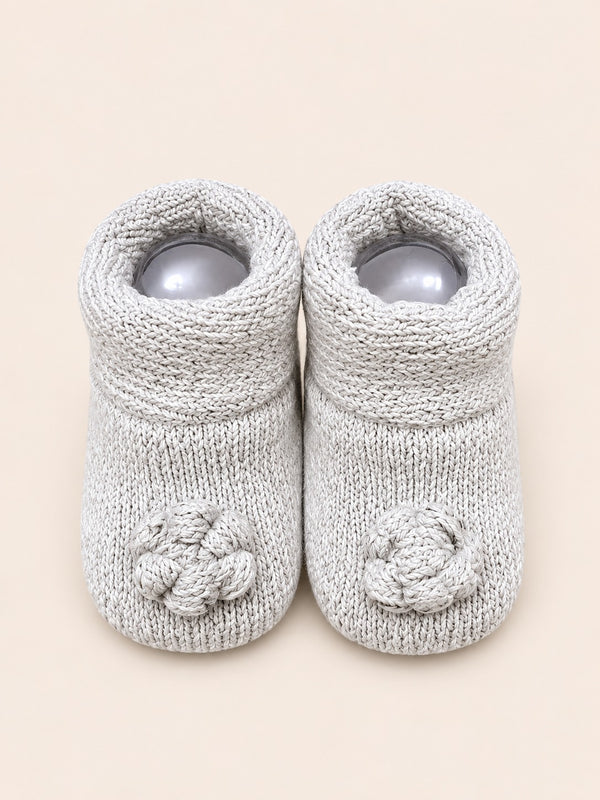 Knitted Baby Booties Gift Set (Light Grey)