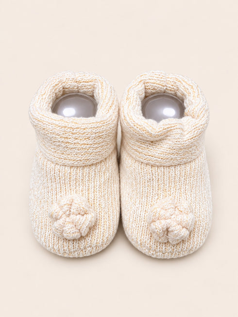Knitted Baby Booties Gift Set (Ivory)