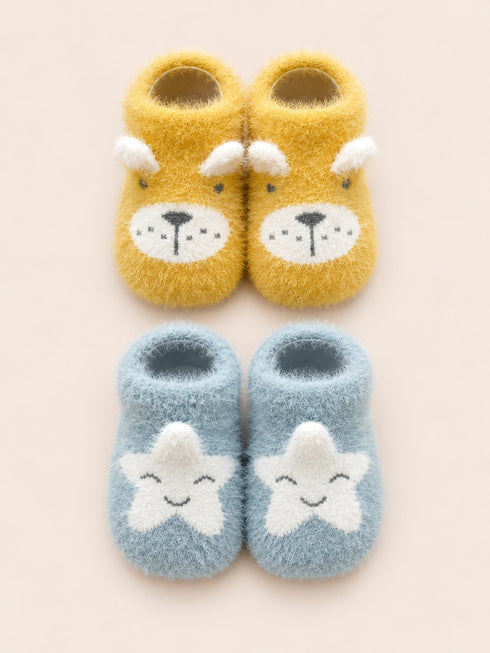 2-Pair Soft Baby Booties Gift Set