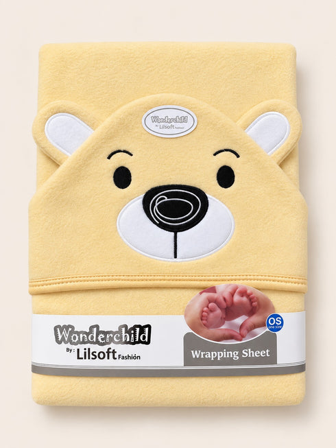 Baby Hooded Wrapping Sheet (Yellow)