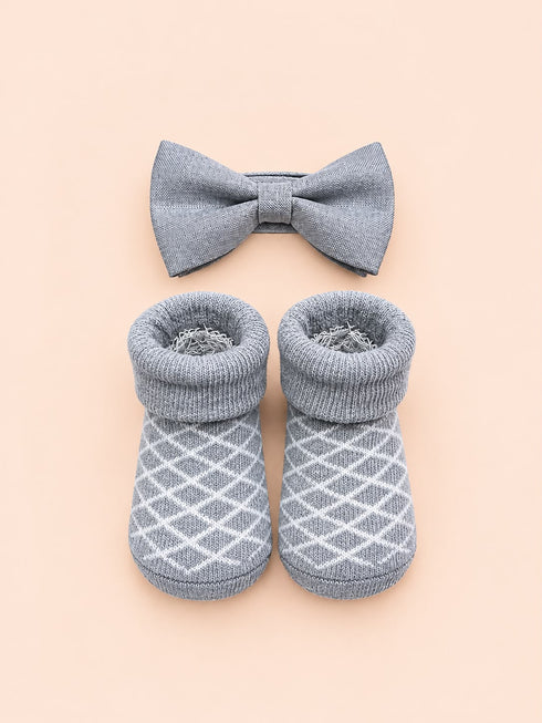 Baby Bow Tie & Socks Gift Set – 2 Pcs