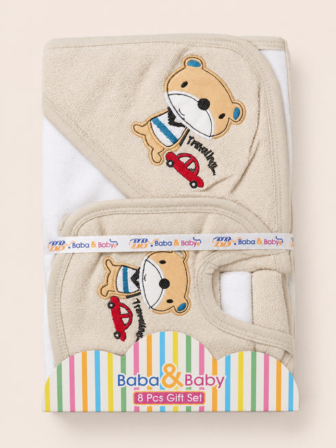 Beige bear Baba & Baby 8 pcs gift set