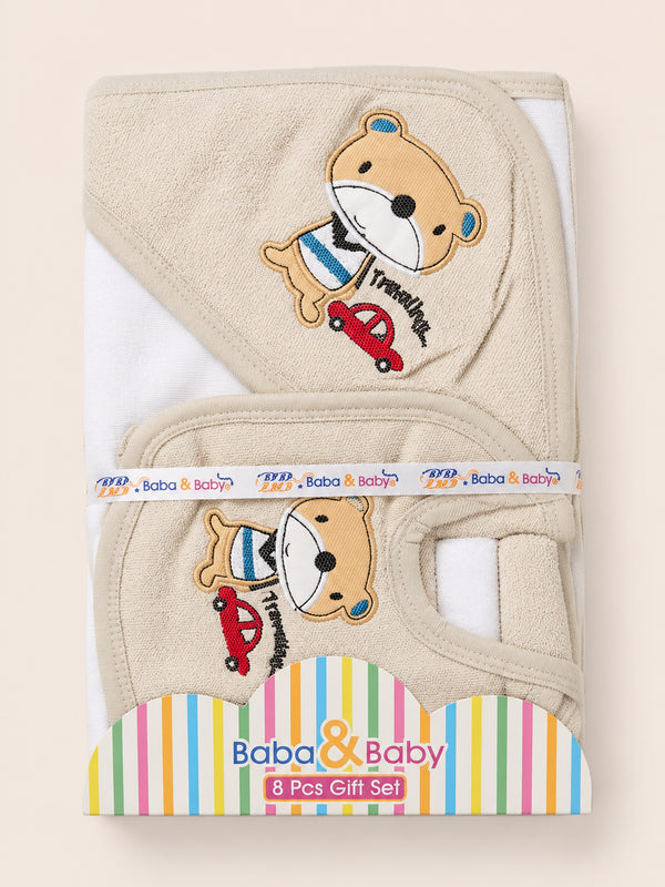 Beige bear Baba & Baby 8 pcs gift set