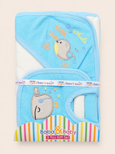 Blue whale Baba & Baby 8 pcs gift set
