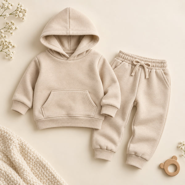 Cozy Cloud Hooded Set - Beige