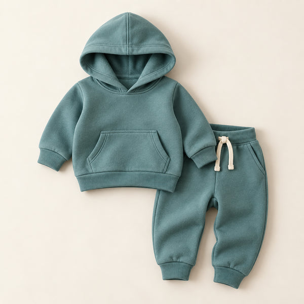 Little Explorer Hooded Set - Teal