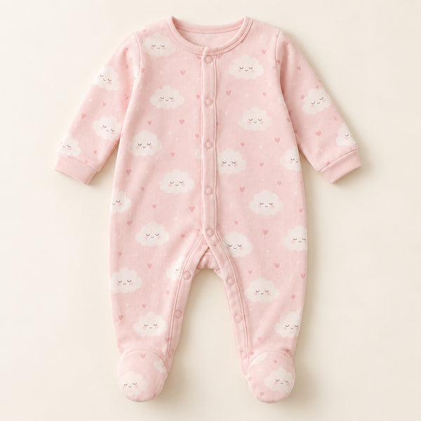 Sweet Dreams Printed Sleepsuit - Pink