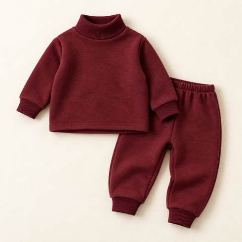 Cozy Winter Highneck Set - Maroon