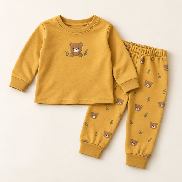 Tiny Bear Pajama Set - Mustard
