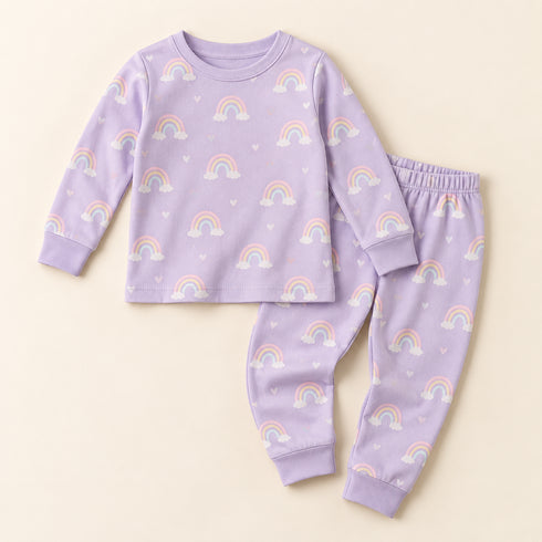 Rainbow Dreams Pajama Set - Lilac